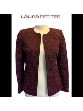 LAURA Petites red black Blazer NWT size 2